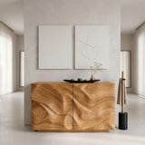 Organic Wood Sculptural Console Table For Home Decor