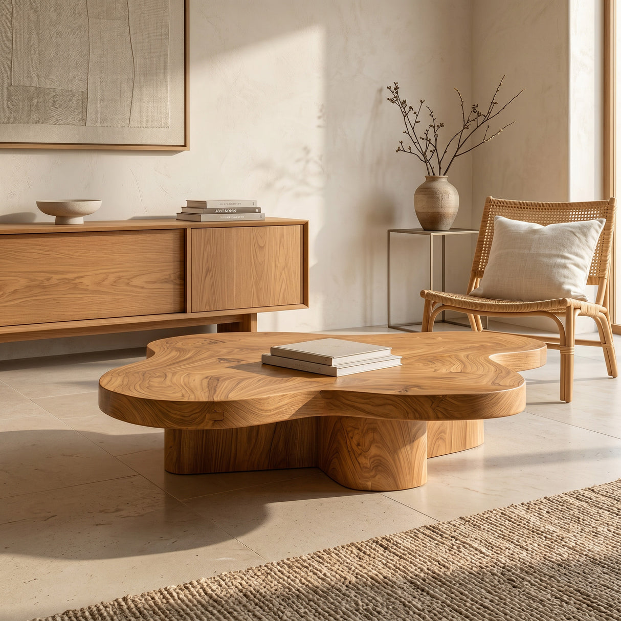 Organic Coffee Table With Unique Cloud-shapes For Living Room