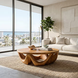 Modern Wave Base Coffee Table For Living Room Decor