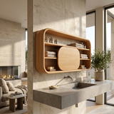 Scandinavian Curved Bathroom Cabinet Family Bathroom