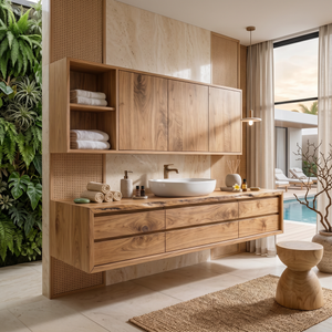 Floating Wooden Vanity Cabinet With Storage Master Bathroom