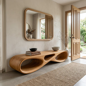 Modern Natural Wood Bench For Stylish Entryway Decor