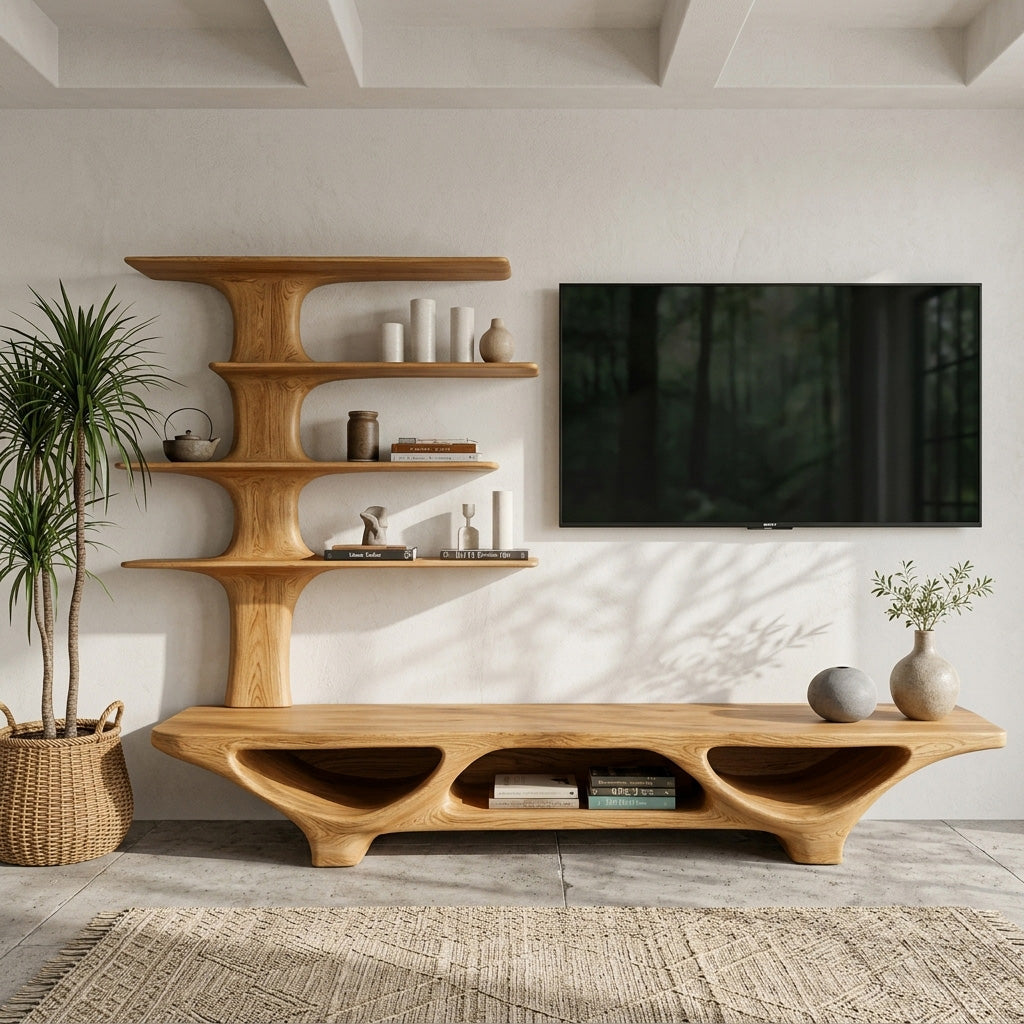 Organic Modern Tree Shape TV Stand For Living Room