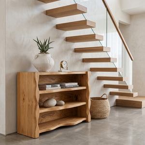 Organic Wavy Console Table With Three Tiers For Interior
