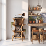Farmhouse Style Record Stand For Entryway Design