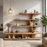 Modern Wooden Open Bookshelf For Modern Interiors