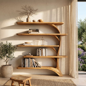 Contemporary Tree Inspired Curved Bookshelf For Home Decor