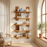 Modern Wooden Wall Mounted Bookshelf For Home Decor