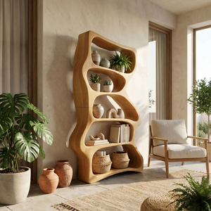 Contemporary Decorative Bookcase Storage Organizer For Living Room