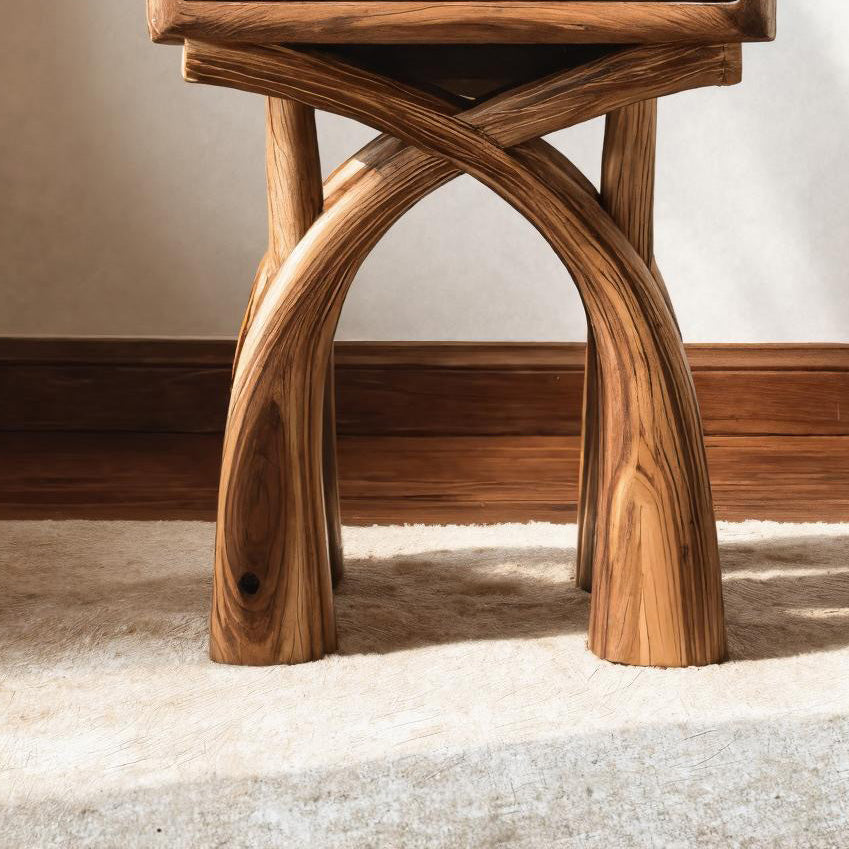 Contemporary Sculptural Side Table With Drawer For Home Decor