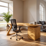 Modern Wooden Desk With Storage Drawers For Home Office