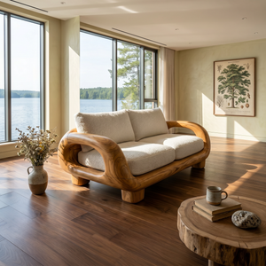 Japandi Organic Sofa Zen Courtyard Residence