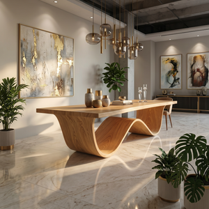 Sculptural Dining Table For Tropical Dining Space