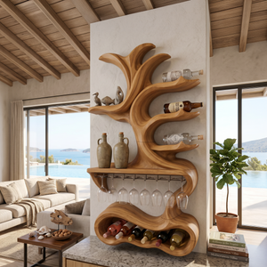 Organic Sculptural Bottle Organizer For Home Bar