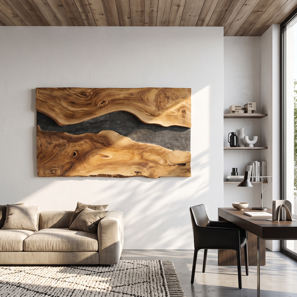 Handcrafted Modern Wooden Wall Sculpture For Home