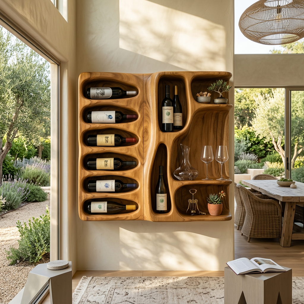 Modern Mountain Silhouette Wine Holder For Living Room
