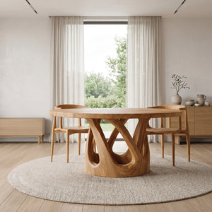 Contemporary Open Base Dining Table For Breakfast Nook