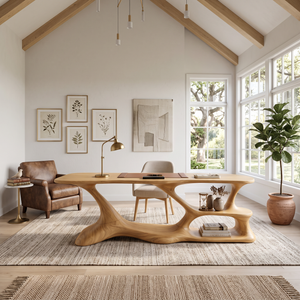 Modern Loop Base Writing Desk Bedroom Office