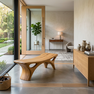 Contemporary Sculptural Outdoor Bench For Garden Or Terrace Lounge