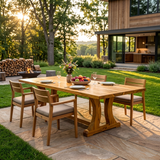 Modern Wooden Dining Table With Elegant Base For Kitchen
