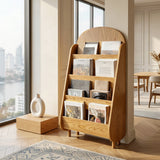 Contemporary Wooden Rounded Arch Magazine Rack For Reading Corner