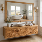 Modern Bathroom Vanity With Exquisitely Carved Front For Spa Bathroom