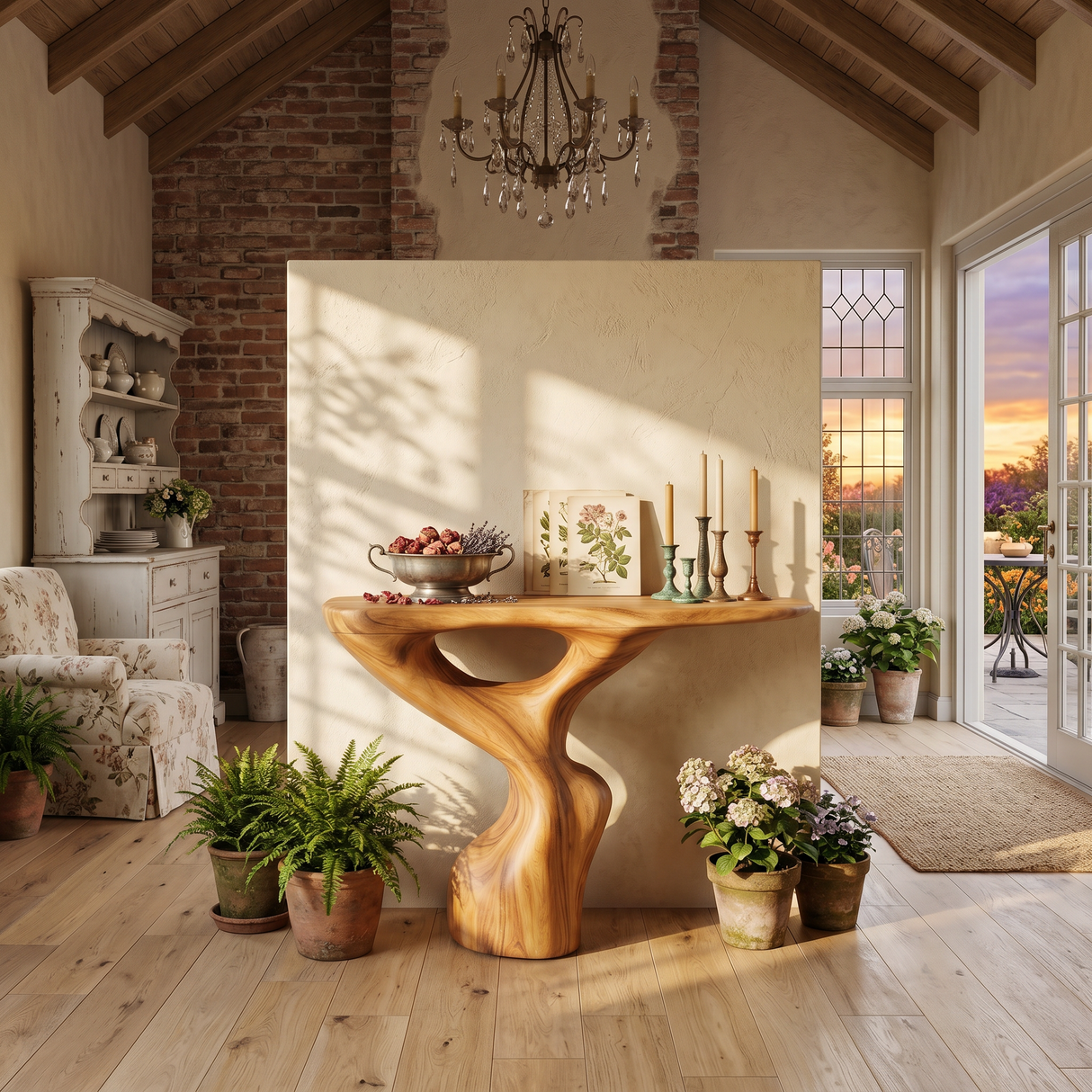 Rustic Accent Table Entryway Design