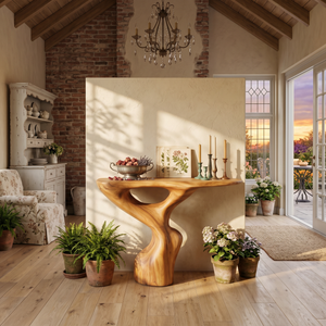 Rustic Accent Table Entryway Design