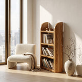 Scandinavian Wood Magazine Rack With Rounded Edge For Reading Corner
