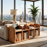 Modern Wooden Open Display Magazine Rack For Living Room