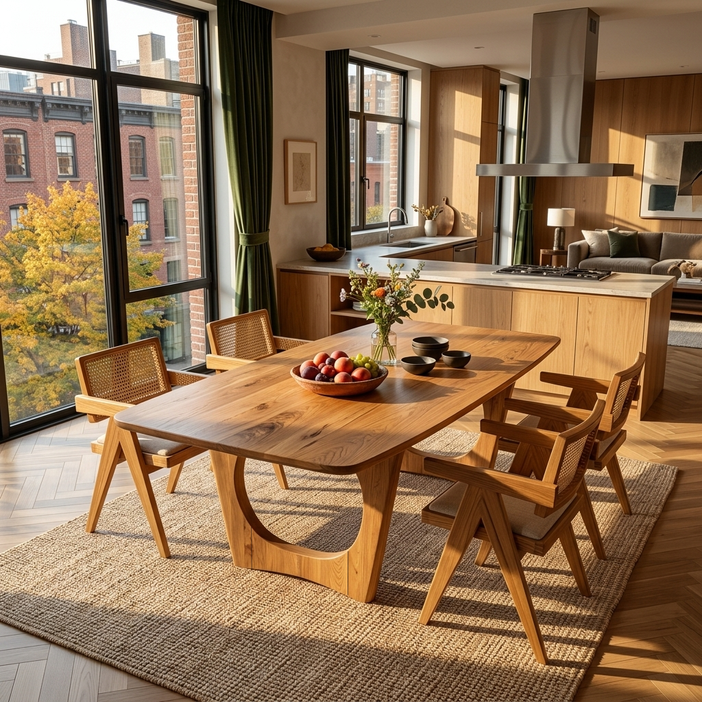 Mid Century Wooden Dining Table For Home