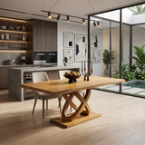 Light Wood Gathering Table For Tropical Dining Room