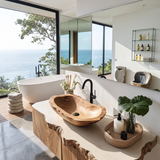 Handcrafted Wooden Vessel Sink For Timeless Bathroom Style