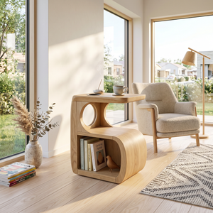 Scandinavian Flowing Accent Table For Reading Lounge Interior