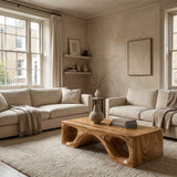 Contemporary Natural Wood Coffee Table With Unique Form For Home