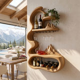 Mid Century Sculptural Wine Display For Dining Space