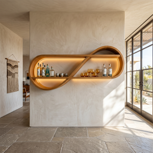 Scandinavian Open Shelf Wine Rack For Apartment Interior