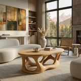 Organic Coffee Table With Flowing Sculptural Base For Contemporary Home