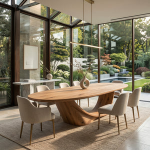 Modern Sculptural Oval Dining Table For Luxury Dining Room