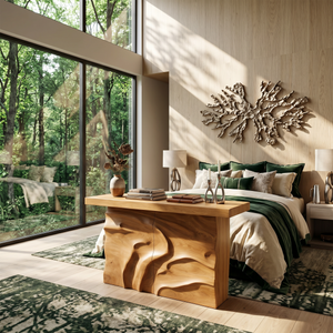 Modern Textured Edge Display Table For Contemporary Living Space
