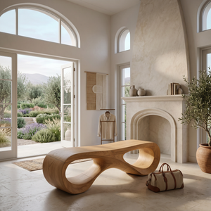 Modern Infinity Loop Bench For Living Room Interior