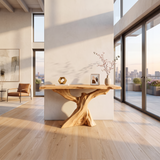Modern Live Edge Console Table Organic Wood Furniture For Living Room