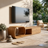 Sculptural Wooden TV Cabinet Organic Modern Design