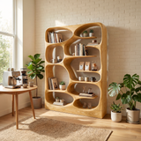 Modern Sculptural Bookshelf Storage Organizer For Living Room