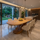Oval Entertaining Table For Tropical Dining Room
