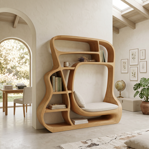 Minimalist Storage Bookcase For Modern Bedroom Interior