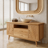 Botanical Wooden Sink Vanity For Spa Retreat