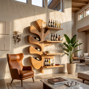 Modern Wall Wine Rack For Dining Room Bottle Accent Storage
