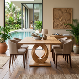 Tropical Square Dining Set For Poolside Kitchen