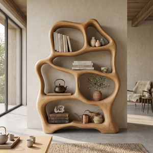 Organic Flow Bookcase For Cozy Reading Corner